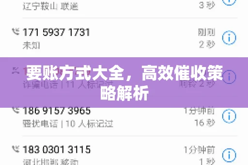 要账方式大全，高效催收策略解析