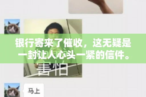 银行寄来了催收，这无疑是一封让人心头一紧的信件。面对这样的困境，我们该如何应对呢？今天，就让我来和大家聊聊这个话题。