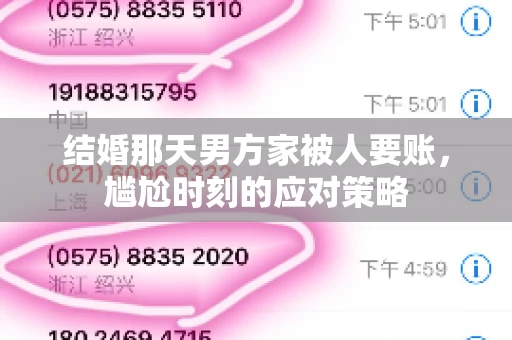 结婚那天男方家被人要账，尴尬时刻的应对策略