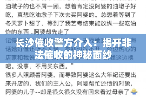 长沙催收警方介入：揭开非法催收的神秘面纱